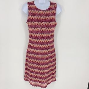 Vintage Pink Sleeveless Crochet Summer Dress